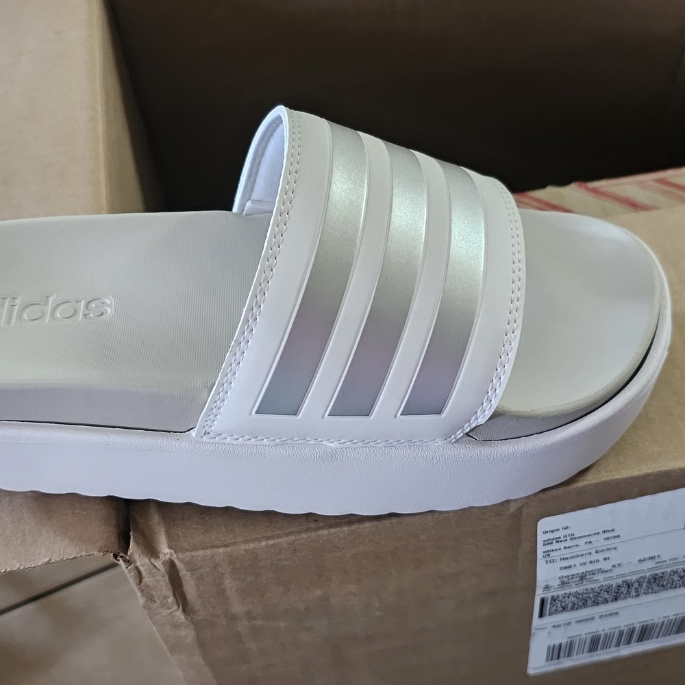 Adidas Women's White Slide Sandals